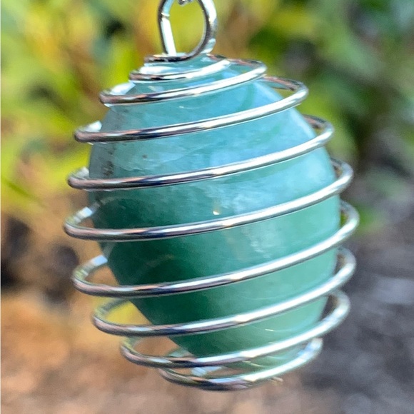 Aventurine Zenergy Gems Tumble Stone Crystal Pendant + 20" Stainless Steel Chain - Picture 14 of 17